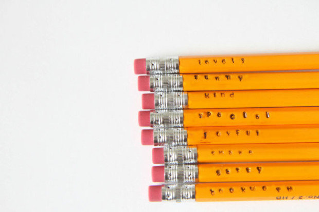 DIY personalized stamped pencil craft for back to school
