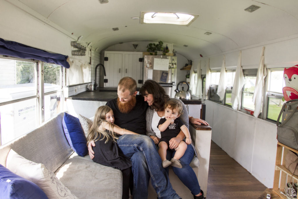 From bus to bedroom: simple Skoolie living with the Geasey family